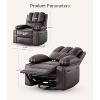Recliner Chair, PU Leather Reading Recliner with Heat & Massage, Soft Lazy Boy Recliner Chair with 2 Cup Holders for Living Room, Bedrooms Nurseries - 3 of 4
