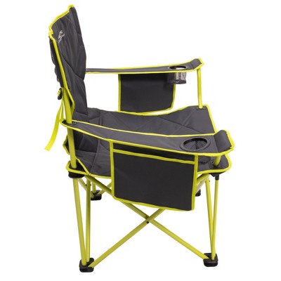 Charcoal and Citrus Steel Frame Camping Chair with Arms