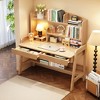 Kids Desk, Wooden Study Desk, Home Office Desk, Writing Desk, Computer Desk, With Bookcase and Drawers - 2 of 4