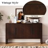 KTMBDW Buffet Storage Cabinet with 4 Door, 59" W Coffee Bar Cabinet, Kitchen Buffet Sideboard for Living Room, Kitchen - 4 of 4