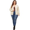 Agnes Orinda Women's Plus Size Classic Long Sleeve Knit Casual Front Button Down Cardigan - 3 of 4