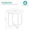 Patio Round Side table, Modern Industrial Style w/Metal Frame - 3 of 4