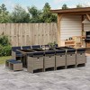 vidaXL Patio Dining Set Set of 14 Gray and Black PE rattan 15 Piece Set - 2 of 4