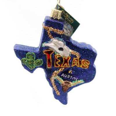 Old World Christmas 4.5" State Of Texas Ornament Lone Star Cowboy Boots  -  Tree Ornaments