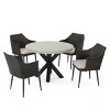 Christopher Knight Home Nyla Outdoor Wicker and Lightweight Concrete 5 Piece Dining Set - 2 of 4