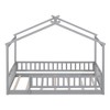 Twin Size Wooden House Bed with Fence for Kids, Teens - 3 of 4