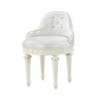 PU Leather Armless Vanity Chair with Swivel Function, Padded Cushion and Turned-Tapered Legs - 2 of 4