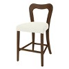 Set of 2 Counter Height Rubberwood Bar Stools,Upholstered Counter Stools with Curved Back,Modern Wood Counter Stools for Kitchen Island-Koiai - 3 of 4