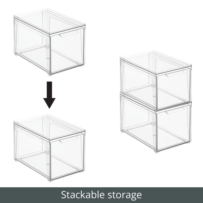 mDesign Plastic Stacking Closet Storage Organizer Bin with Drawer, 5 of 10