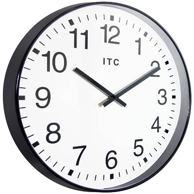 Oversized Black and White Resin Wall Clock with Arabic Numbers