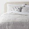 8pc Clipped Stripe Poms Comforter and Sheet Set Gray - Threshold™ - 2 of 4