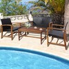 Tangkula 8PCS Patio Conversation Set Outdoor Furniture Set w/ Acacia Wood Frame - 3 of 4