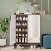 MOEPISY Brown & White Shoe Cabinet with Doors, 5 Tiers Shoe Storage Organizer - 2 of 4
