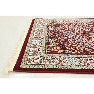 Burgundy Elegance 10' x 13' Stain-Resistant Synthetic Area Rug
