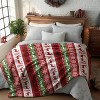 Lomsoe Christmas Flannel Blanket Throw Cozy Warm Throw Blanket with Red Green Reindeer Print Christmas Gift for Winter Couch Sofa Bed Home Decor - 3 of 4