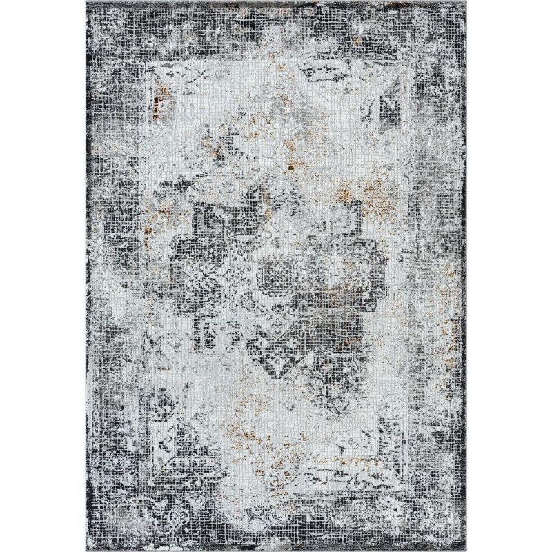 Luxe Weavers Mosaic Tile Area Rug with Distressed Effect, 3 of 11