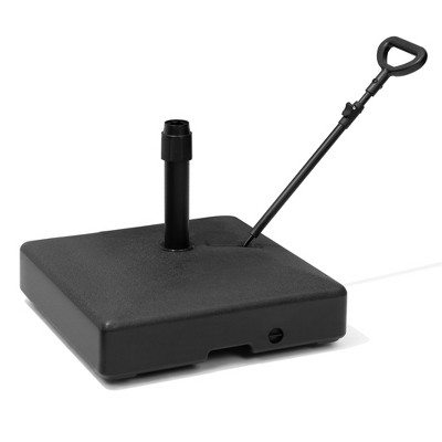 Crestlive Products 150LBS Capacity Water & Sand Fillable Mobile Umbrella Base Heavy Duty Market Stand for Patio with 3 Wheels Black
