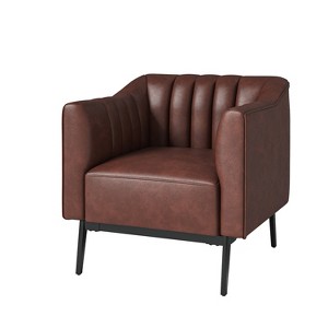 Carsten Industry 30" Wide Faux Leather Chair with Metal Leg| HULALA HOME - 1 of 4