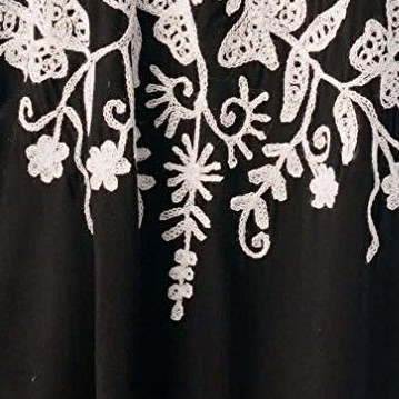 black with white embroidery