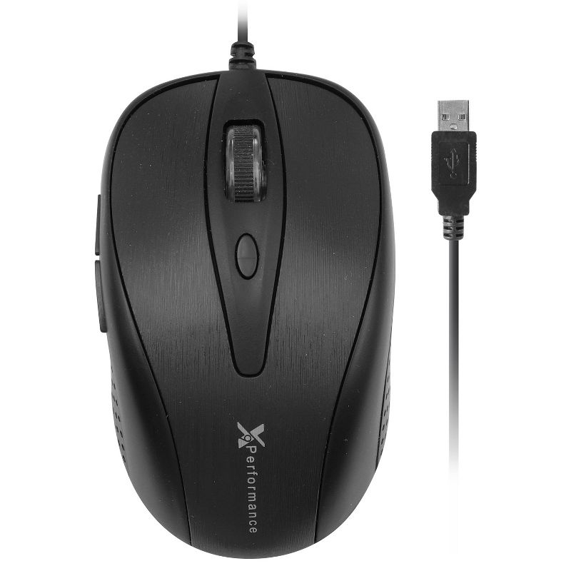 X9 Performance 6-Button USB Wired Computer Black Mouse for Mac & PC, 2 of 9