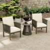 NAYSAYE Patio Chaise Lounges Outdoor Acacia Wood Club Chair Set with Side Table for Garden Patio Deck, Cream and Gray, 15.75"*15.75"*17.75" - 2 of 4