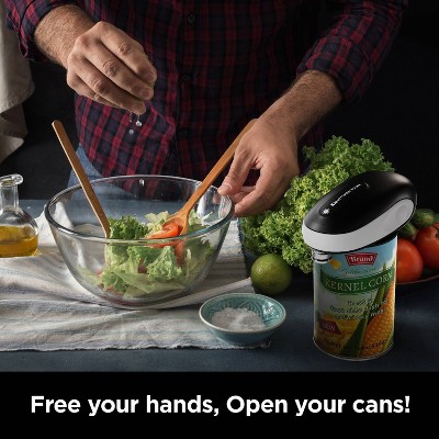 Compact Black and White Electric Can Opener