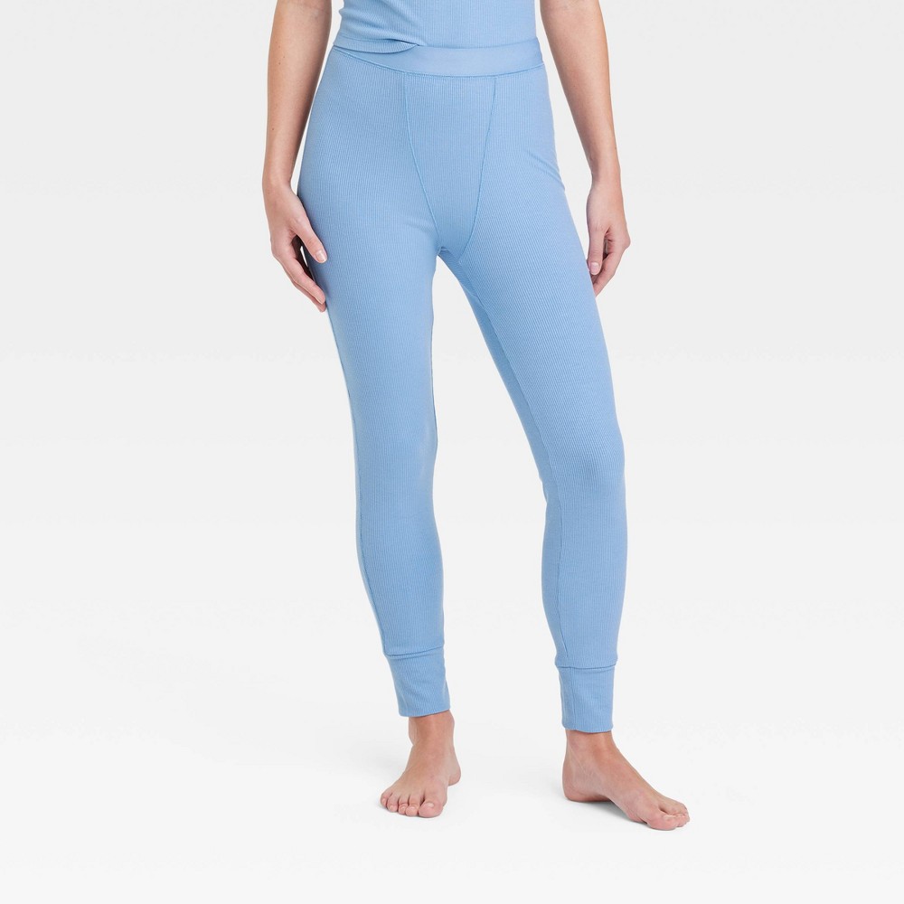 Women's Beautifully Soft Ribbed Legging Pajama Pants - Stars Above™ Blue M