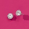 Ross-Simons 3.00 ct. t.w. Moissanite Stud Earrings in Sterling Silver - 4 of 4