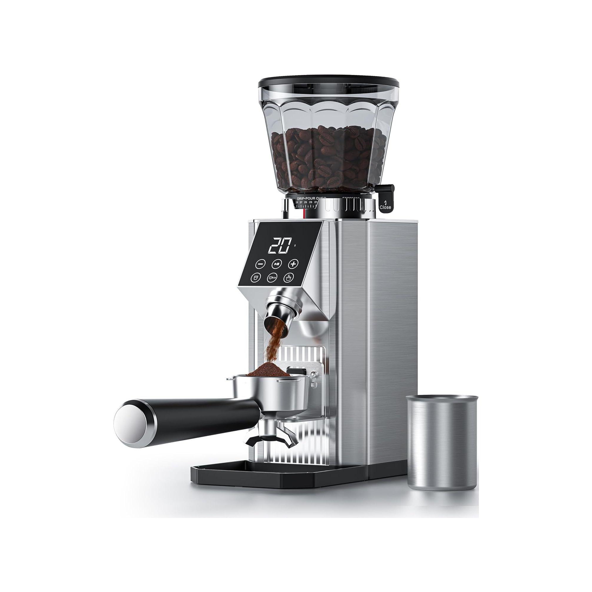 150W Electric Conical Burr Coffee Grinder with 45 Settings for Espresso, Drip & French Press - Stainless Steel