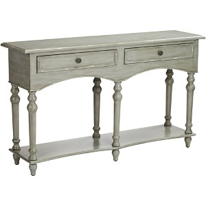 Crestview Collection Traditional Wood Rectangular Console Table 62" x 16" with Drawer Antiqued Gray Turned Legs Living Room Home - 1 of 4