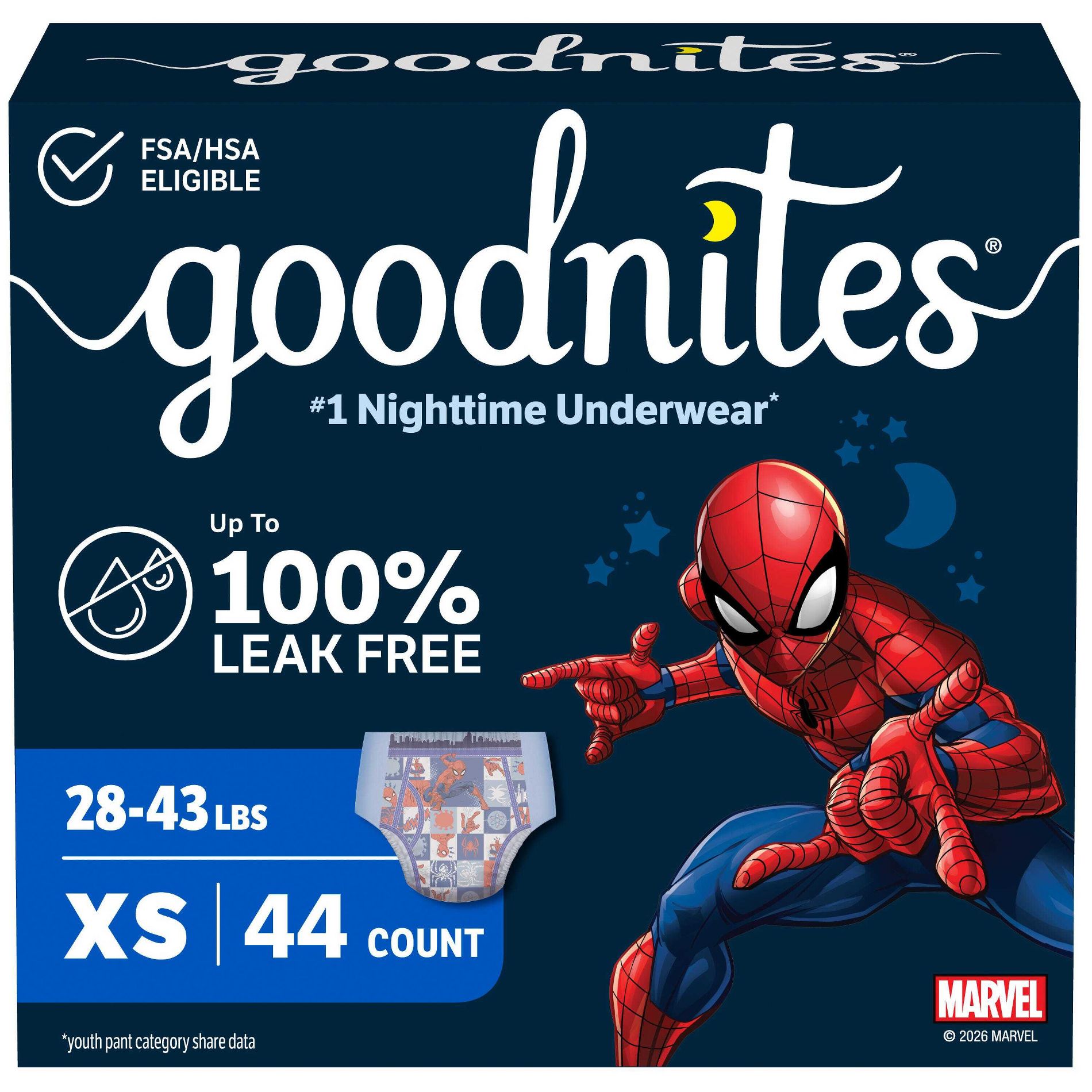 Goodnites Boys' Nighttime Underwear - (Select Size and Count)