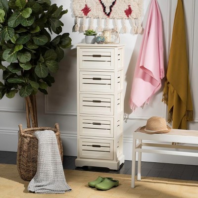 Coastal White Pine 5-Drawer Lingerie Chest with Slatted Crates