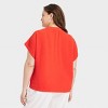 Women's Woven Short Sleeve V-Neck Shirt - A New Day™ - 2 of 3