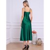 INSPIRE CHIC Women's Satin Sleeveless V Neck Spaghetti Strap Evening Party Maxi Dress - 3 of 4