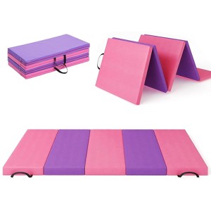 Folding Gymnastics Mat, Portable Exercise Floor Tumbling Mat with Carrying Handle, High Density Workout Pad for Pilates, Aerobics and Yoga, Five-Fold - 1 of 4