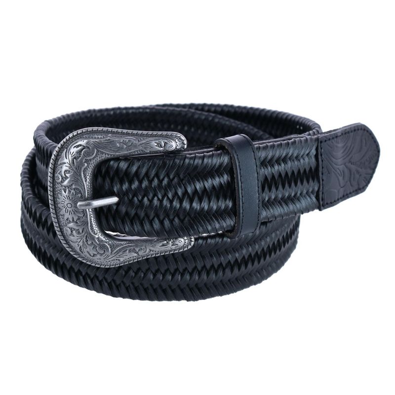 Wrangler Men's Stretch Braided Belt with Western Buckle, 1 of 3
