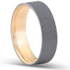 Pompeii3 14k Yellow & Black Gold Mens Satin Finish Flat Comfort Fit Wedding Band - 2 of 4