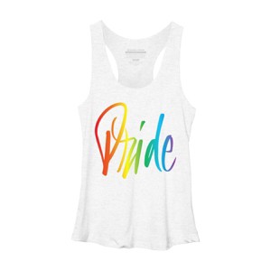 Adult Design By Humans Rainbow Cursive Letters Pride By machmigo Racerback Tank Top - 1 of 2