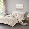 Gulches King Cal King Gray Velvet 4 Piece Comforter Set with Pillow - 3 of 4