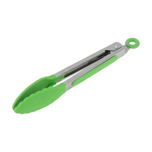 Unique Bargains Serving Tongs Lace Silicone Head Food Tong 7-Inch Dishwasher Safe Stainless Steel Silicone 1Pcs - 1 of 3