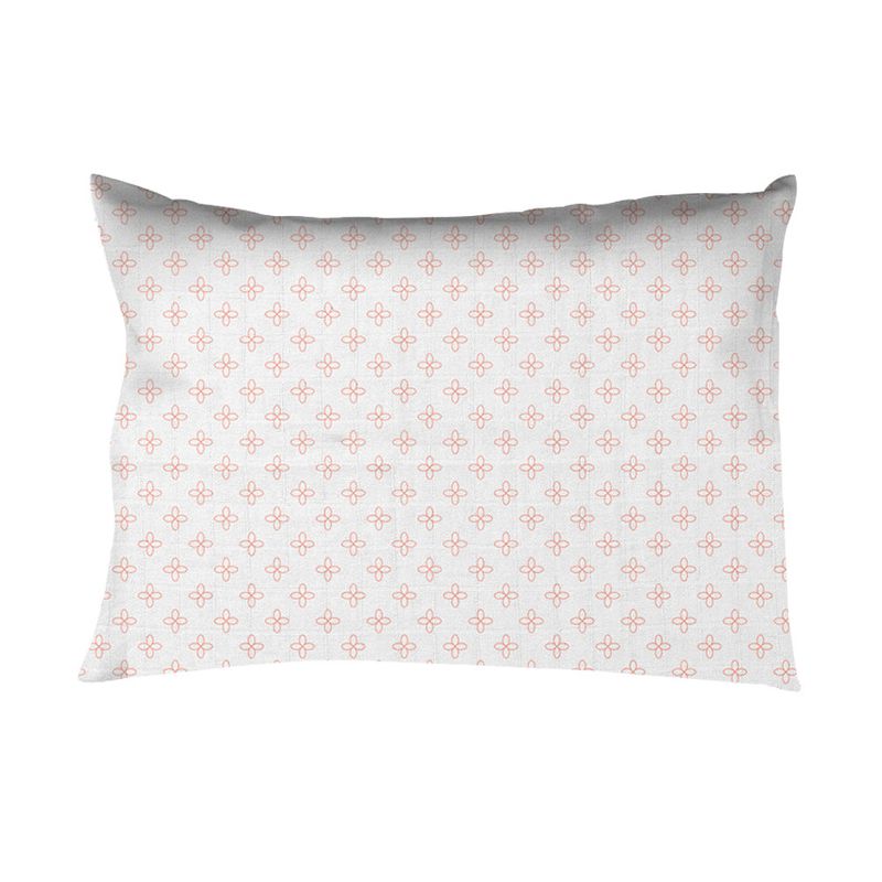 Bacati - Petals Coral Muslin 3 pc Toddler Bed Sheet Set 100 percent cotton, 5 of 7