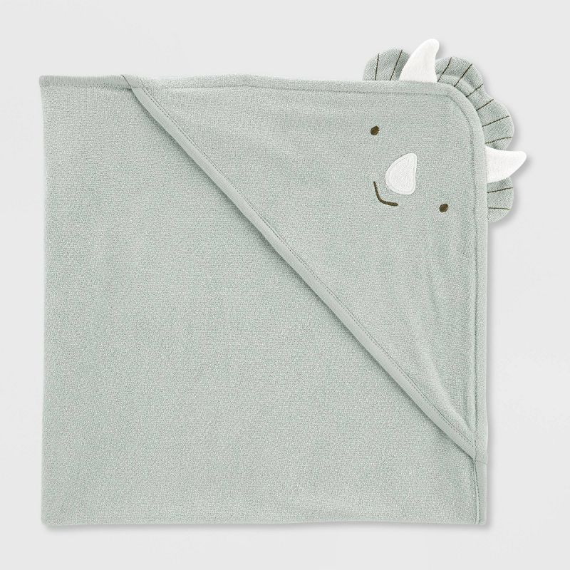 Carter&#39;s Just One You&#174; Baby Boys&#39; Dino Hooded Bath Towel - Sage Green, 4 of 5