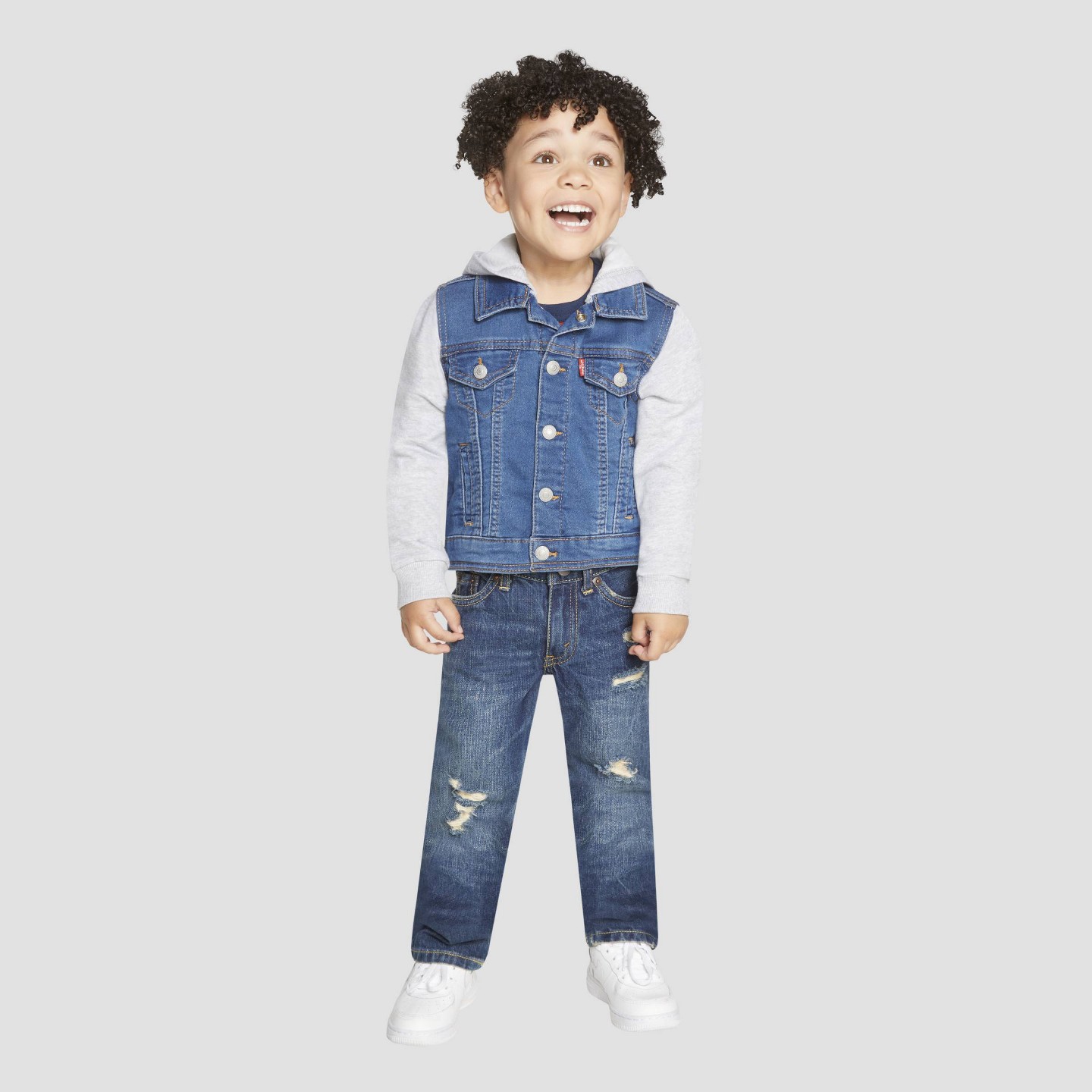 Куртка Levi's Indigo Trucker Jacket - Medium Wash для мальчиков-малышей — фото 3