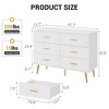 Modern 6 Drawer Dresser with Storage Space, Wooden Dresser with Gold Handles, Chest Dresser with Deep Drawers for Bedroom, Living Room, Office - 2 of 4