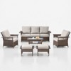 Belord 6 Pieces Patio Furniture Set, All Weather Brown Wicker Outdoor Conversation Set with Patio Chairs Set of 2, Furniture Sofa Set for Balcony - 3 of 4