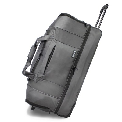 World Traveler Dejuno 30-Inch Nylon Rolling Duffel Bag with Drop Bottom