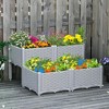 Resenkos Patio Planting Bed, Raised Garden Bed,4-Piece Raised Garden Bed with Legs, Self-Watering Planter Box Raised Bed, Gray - 2 of 4