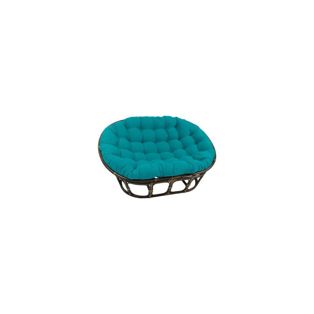 Photos - Chair 63"x45" Double Papasan with Twill Cushion Aqua Blue - International Carava