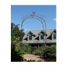 113" Tall Iron Tuileries Garden Arbor - Handcrafted, Graphite Powder Coated, Weather-Resistant - Achla Designs: 90 Day Limited Warranty - 4 of 4