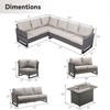 Buenhomino 4 Pieces Outdoor Patio Furniture Set with 41” Fire Pit Table, Rattan Patio Sectional Sofa Conversation Set with 50000BTU Propane Fire Pit - 3 of 4